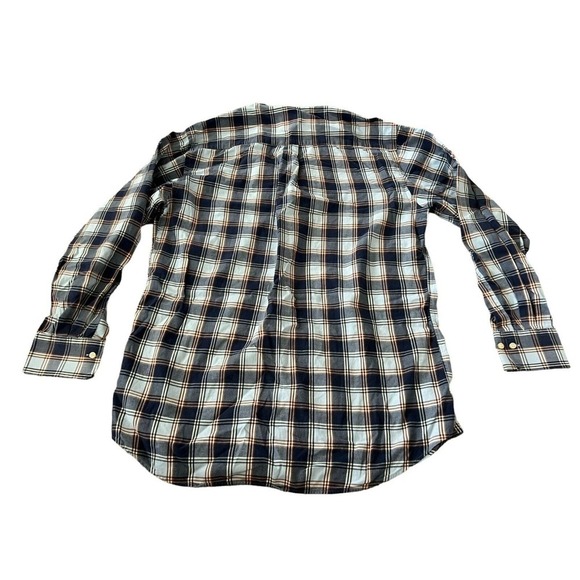 Peter Millar Shirt Mens Size Medium Button Up Blue Collared Plaid Long Sleeve - Picture 5 of 9